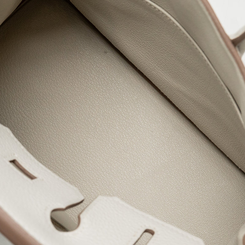 Hermes birkin 25 Togo Gris Pale GHW stamp B
