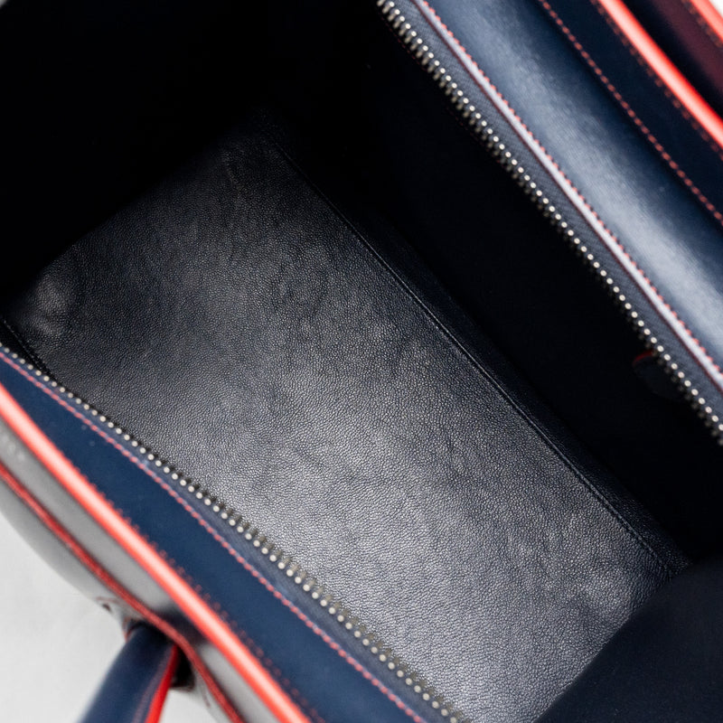 Celine Luggage Tote Bag Calfskin Blue/Red SHW