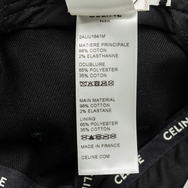 Celine Size M Logo Ball Cap Cotton Black