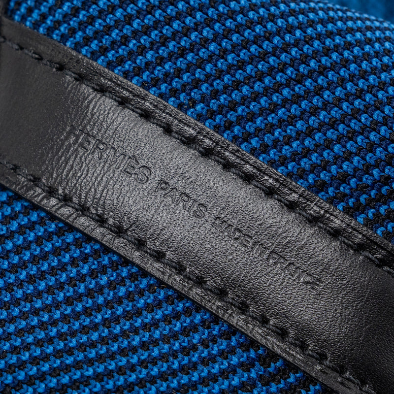 hermes etriviere MM shoulder bag fabric / hunter leather blue / black SHW stamp D
