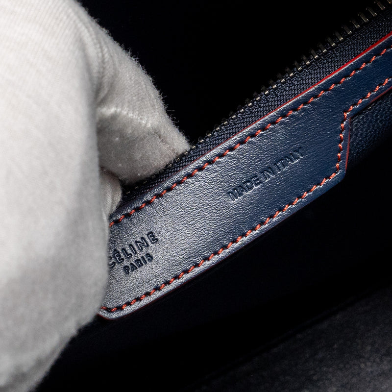 Celine Luggage Tote Bag Calfskin Blue/Red SHW