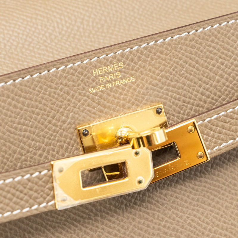 Hermes Kelly To Go Epsom Etoupe GHW Stamp Z