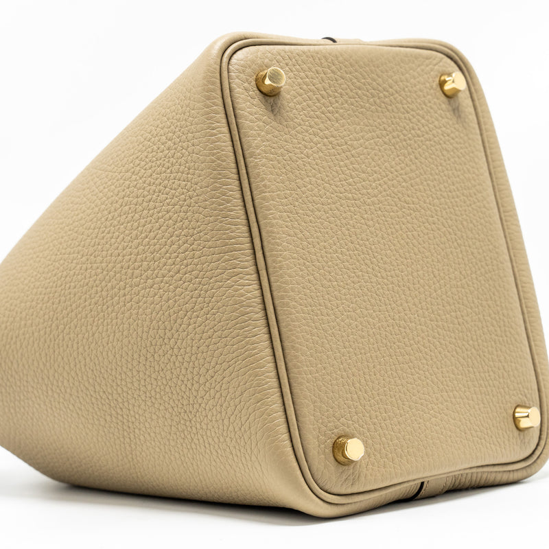 Hermes Picotin 18 Lock Bag Clemence beige Marfa GHW Stamp W