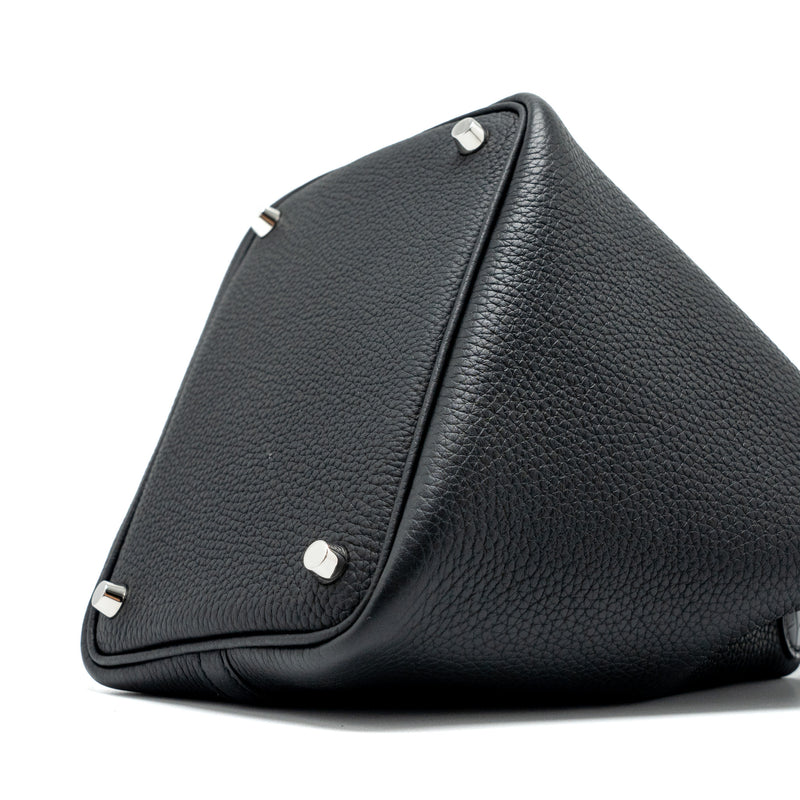 Hermes Picotin 18 Touch Lock Bag Clemence/Alligator Mississippiensis Black SHW Stamp z