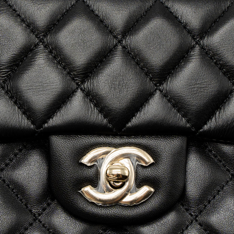 Chanel Mini Rectangular Flap Bag Lambskin Black LGHW (Microchip)