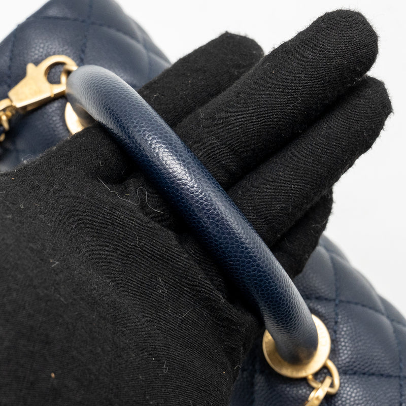 Chanel Small Coco Handle Caviar Navy GHW