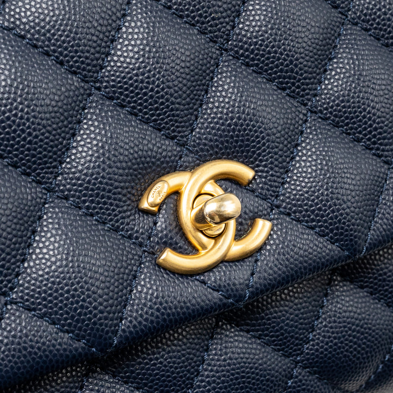 Chanel Small Coco Handle Caviar Navy GHW