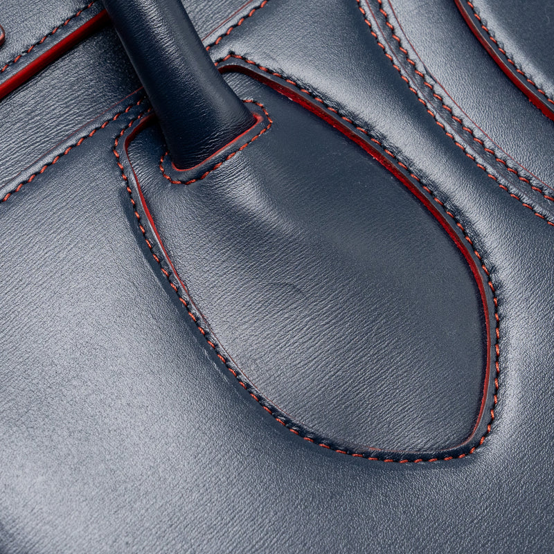 Celine Luggage Tote Bag Calfskin Blue/Red SHW
