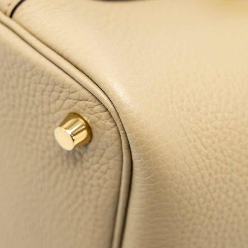 Hermes Picotin 18 Lock Bag Clemence beige Marfa GHW Stamp W
