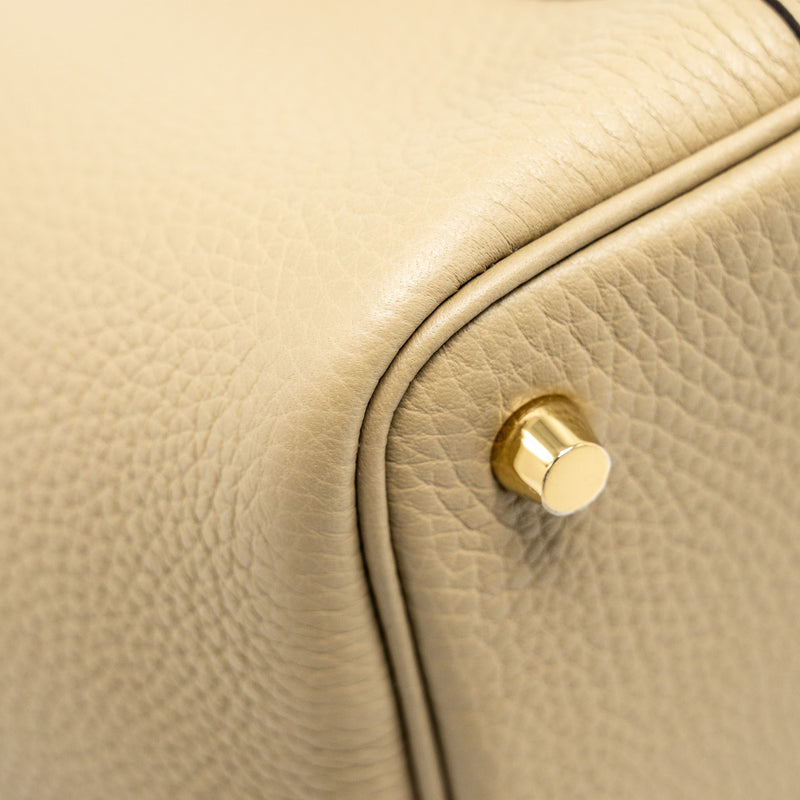 Hermes Picotin 18 Lock Bag Clemence beige Marfa GHW Stamp W
