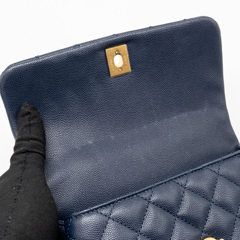 Chanel Small Coco Handle Caviar Navy GHW