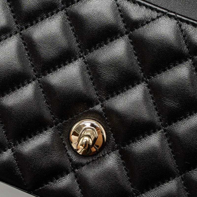 Chanel Mini Rectangular Flap Bag Lambskin Black LGHW (Microchip)