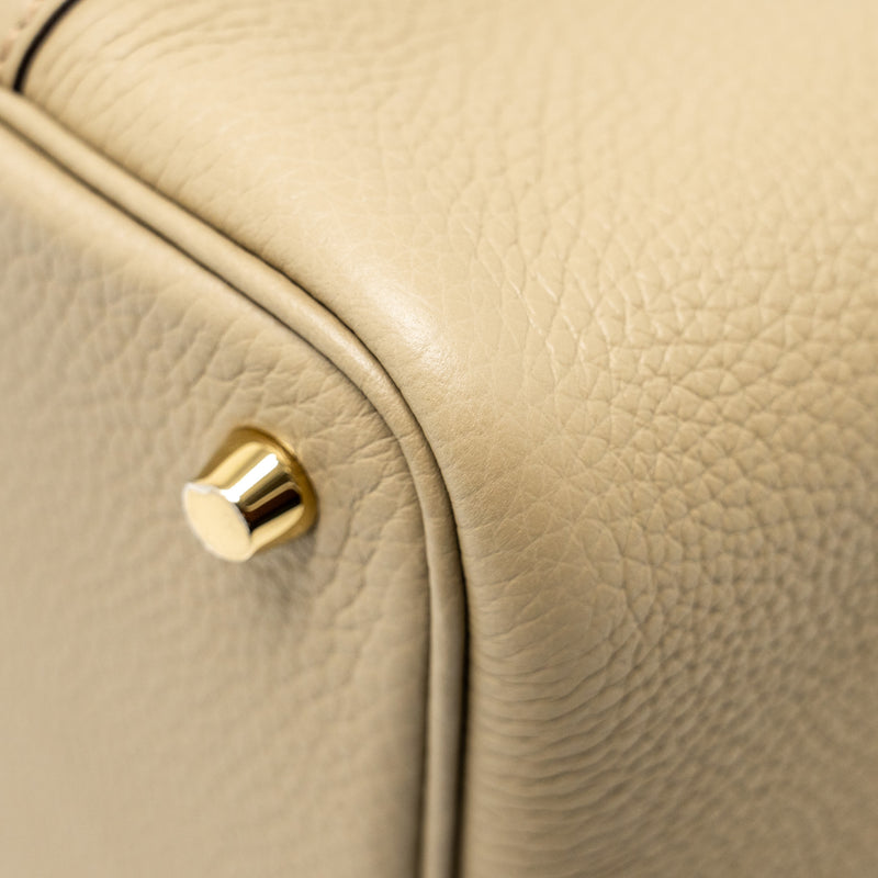 Hermes Picotin 18 Lock Bag Clemence beige Marfa GHW Stamp W