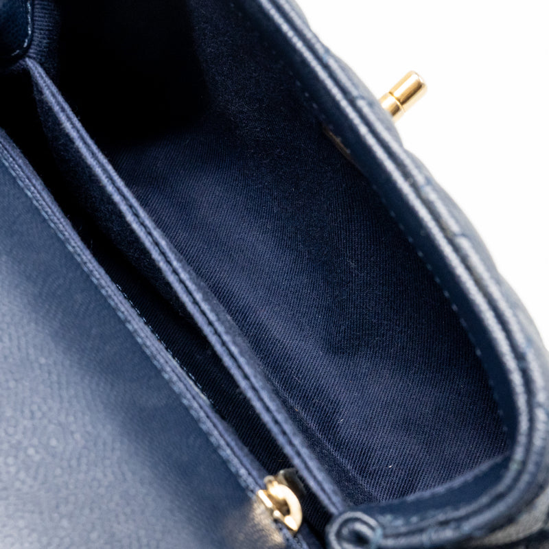 Chanel Small Coco Handle Caviar Navy GHW