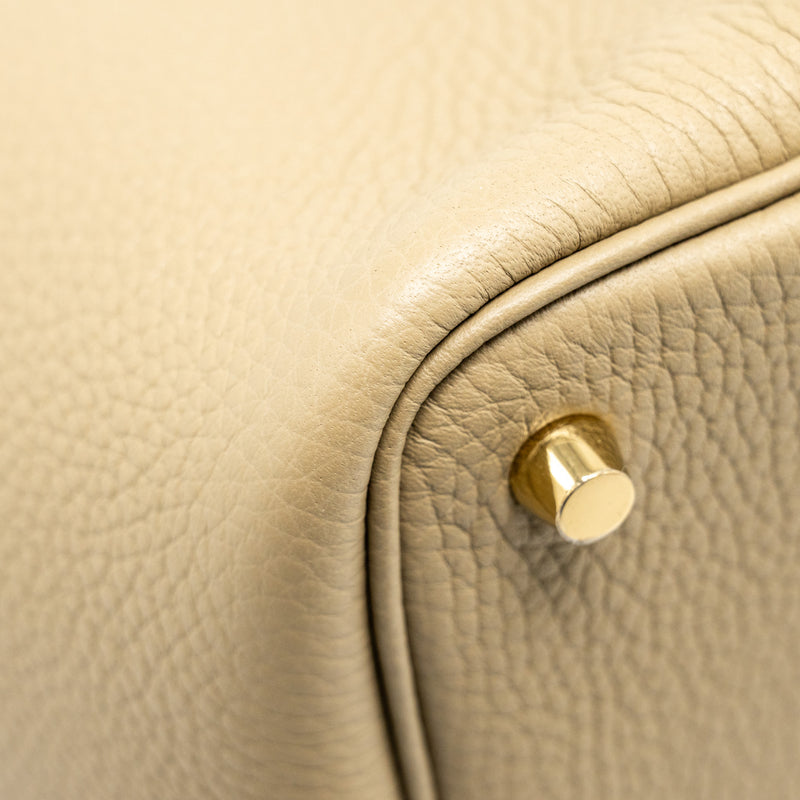 Hermes Picotin 18 Lock Bag Clemence beige Marfa GHW Stamp W