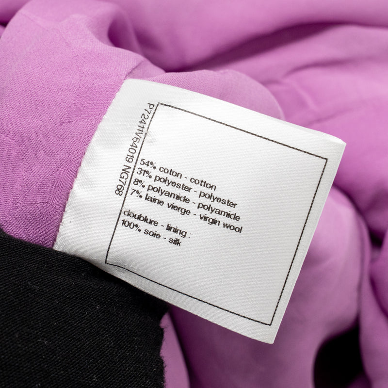 Chanel Size 34 22P Tweed Mini Dress Cotton/Polyester Light Purple / Pink