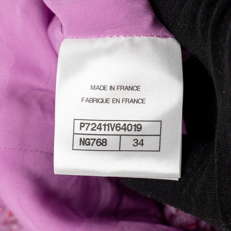 Chanel Size 34 22P Tweed Mini Dress Cotton/Polyester Light Purple / Pink