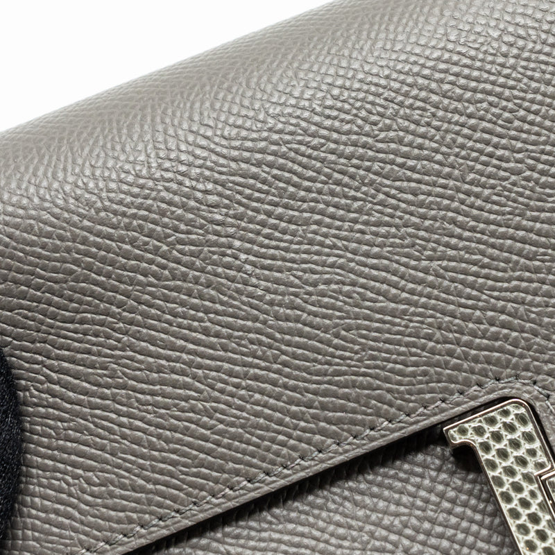 Hermes Constance To Go Epsom Lizard Buckle Gris Meyer/Gris Fonce SHW Stamp U