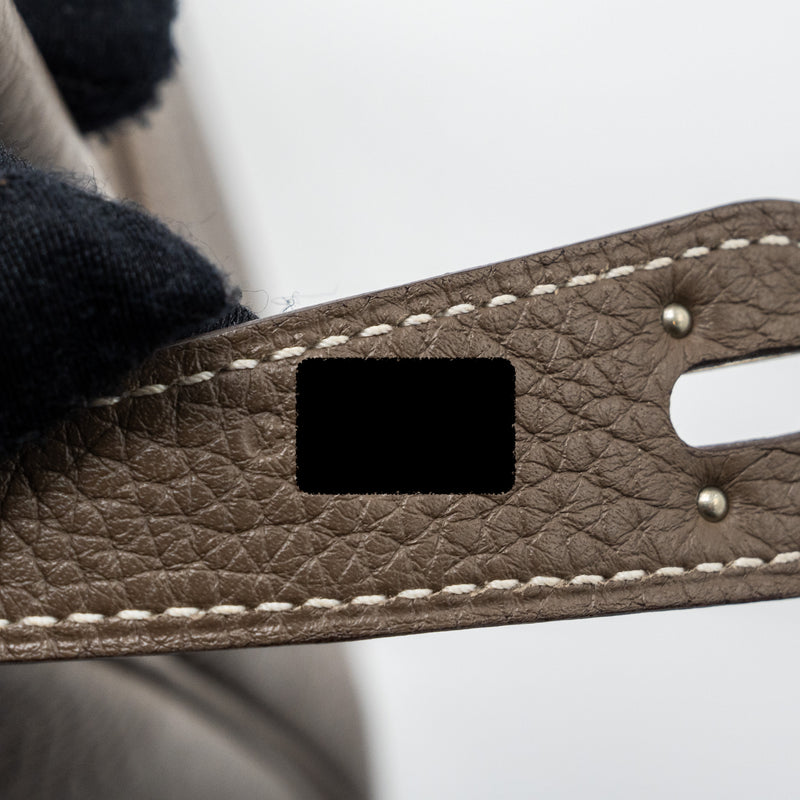 Hermes lindy 30 clemence leather etoupe SHW stamp C
