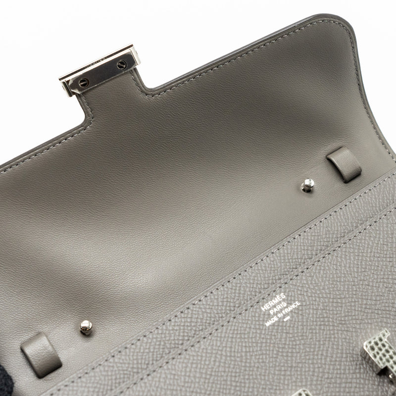 Hermes Constance To Go Epsom Lizard Buckle Gris Meyer/Gris Fonce SHW Stamp U