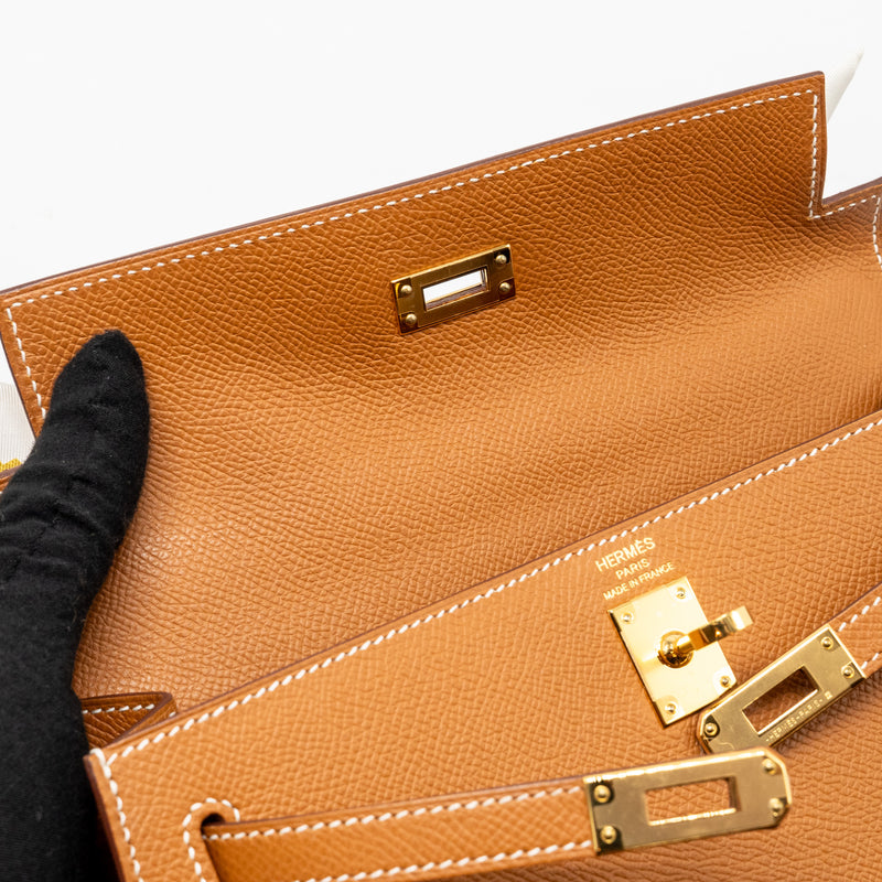 Hermes Kelly 25 Epsom Gold GHW Stamp B
