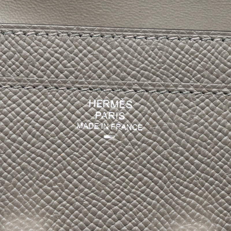 Hermes Constance To Go Epsom Lizard Buckle Gris Meyer/Gris Fonce SHW Stamp U