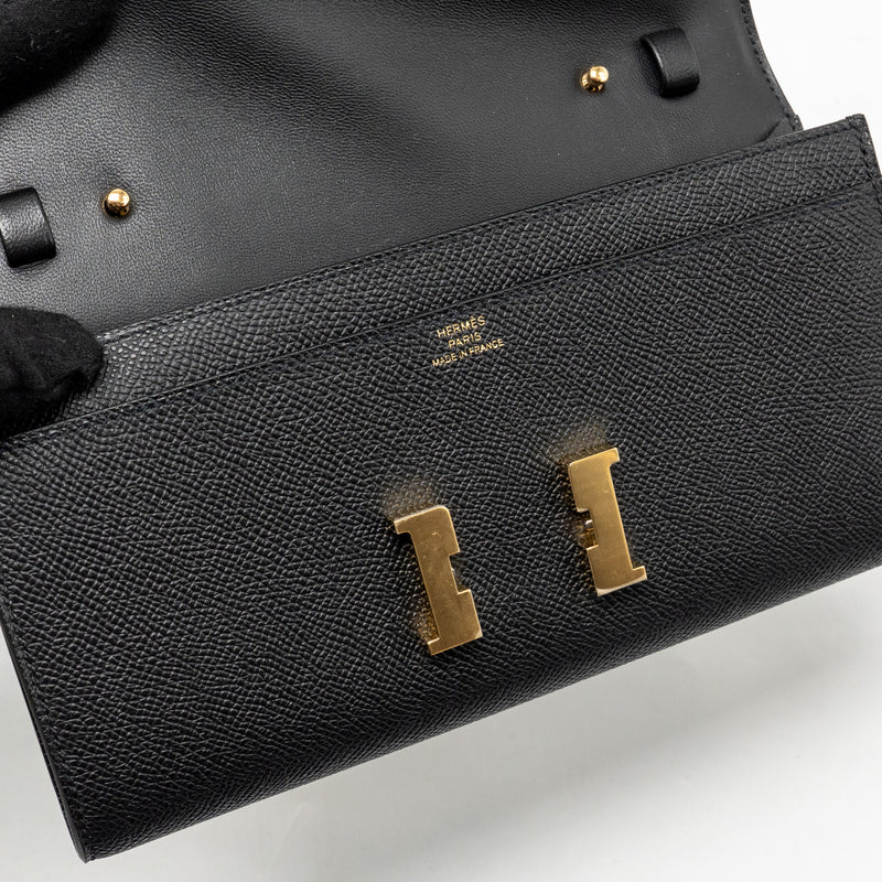 Hermes Constance to Go Epsom Black GHW Stamp K