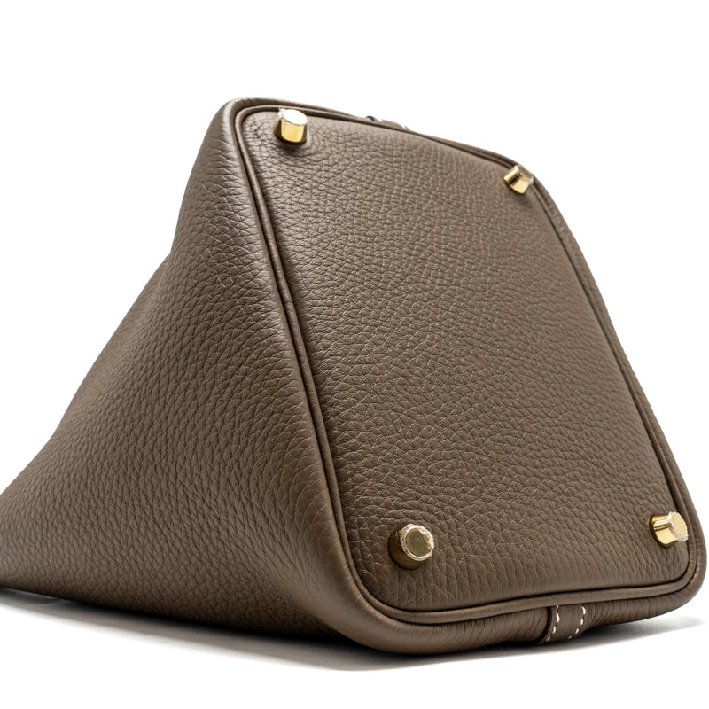 HERMES Picotin 18 Lock Bag Clemence Etoupe GHW Stamp B