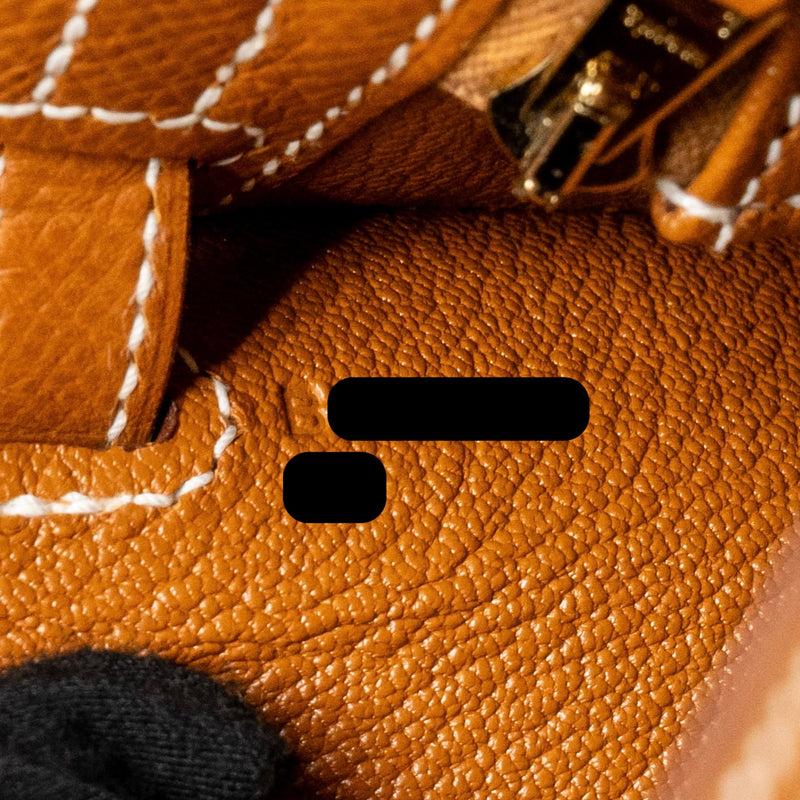 Hermes Kelly 25 Epsom Gold GHW Stamp B