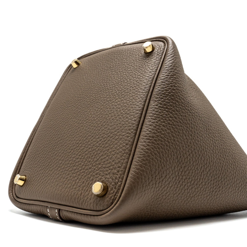 HERMES Picotin 18 Lock Bag Clemence Etoupe GHW Stamp B