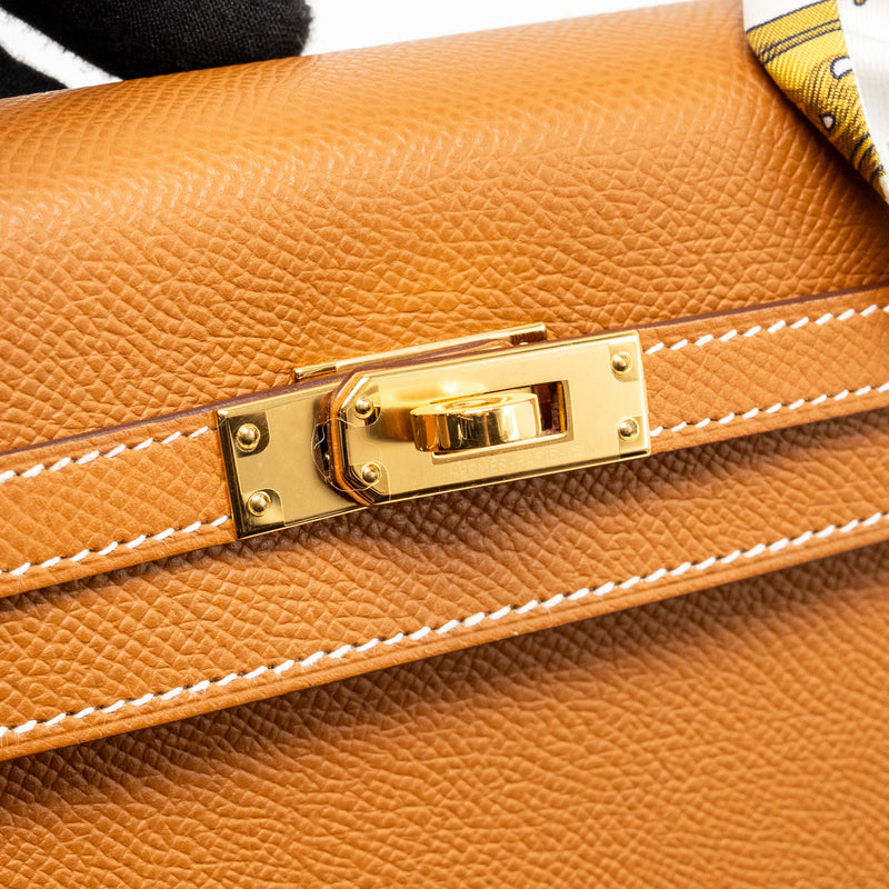 Hermes Kelly 25 Epsom Gold GHW Stamp B