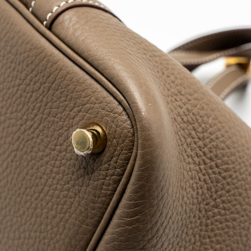 HERMES Picotin 18 Lock Bag Clemence Etoupe GHW Stamp B
