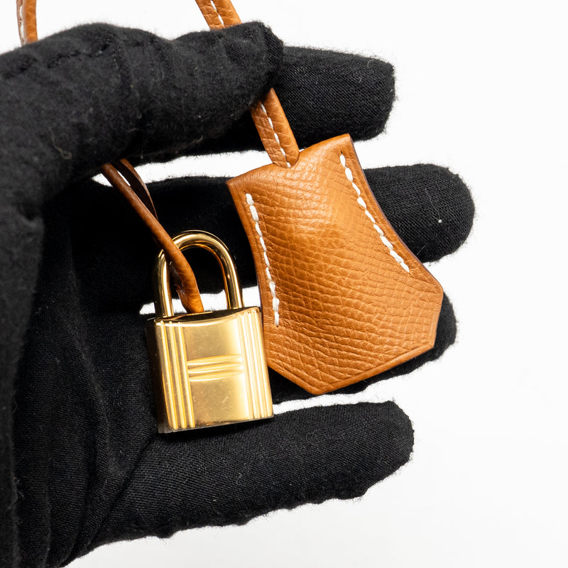 Hermes Kelly 25 Epsom Gold GHW Stamp B