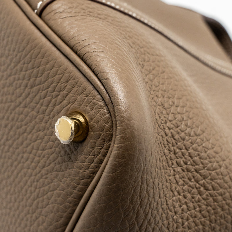 HERMES Picotin 18 Lock Bag Clemence Etoupe GHW Stamp B