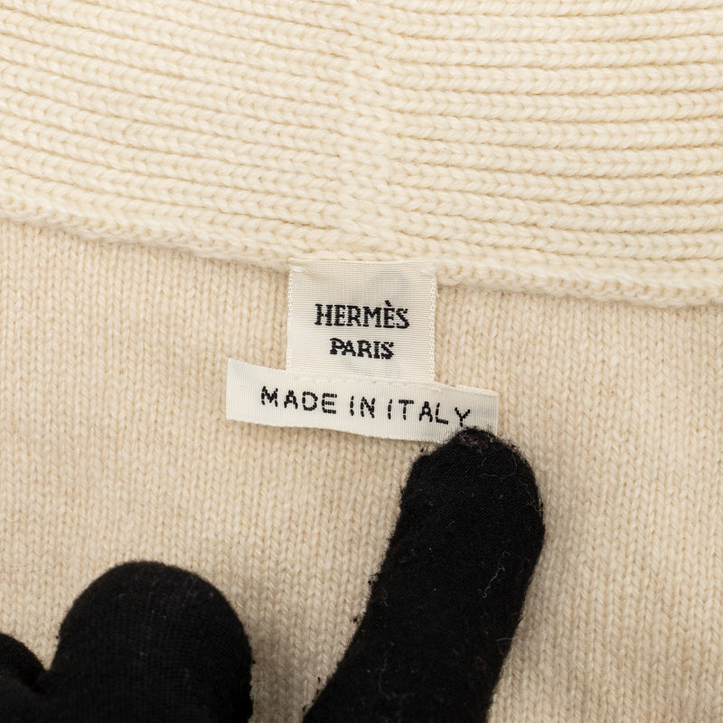 Hermes size 42 long cashmere cardigan beige