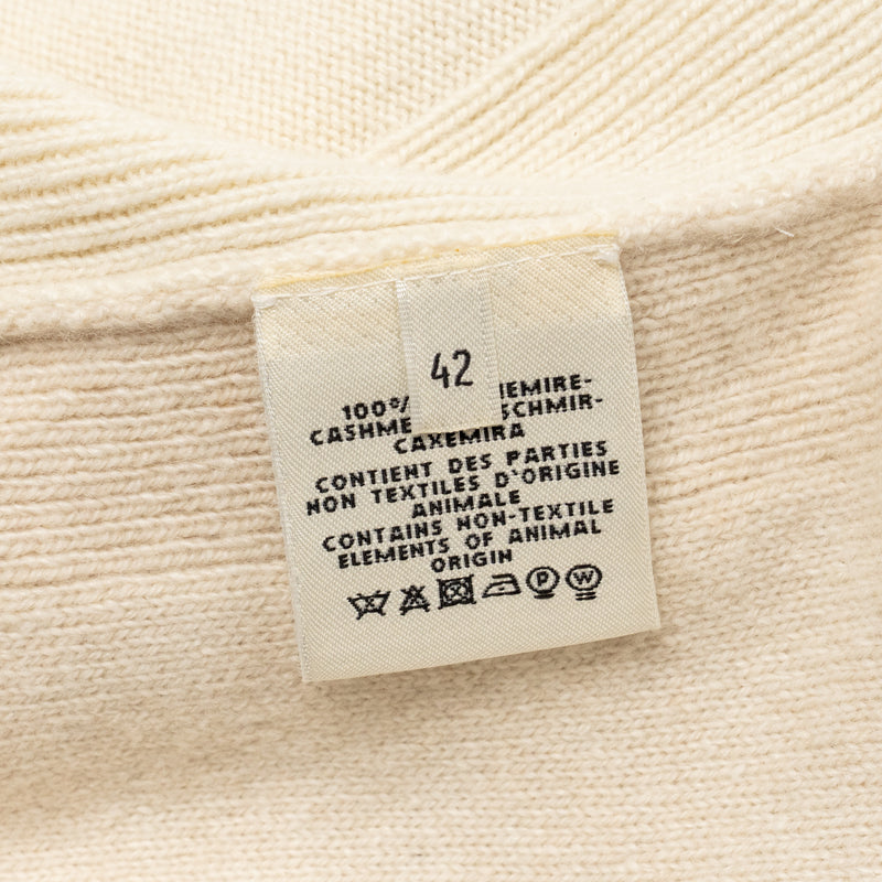 Hermes size 42 long cashmere cardigan beige