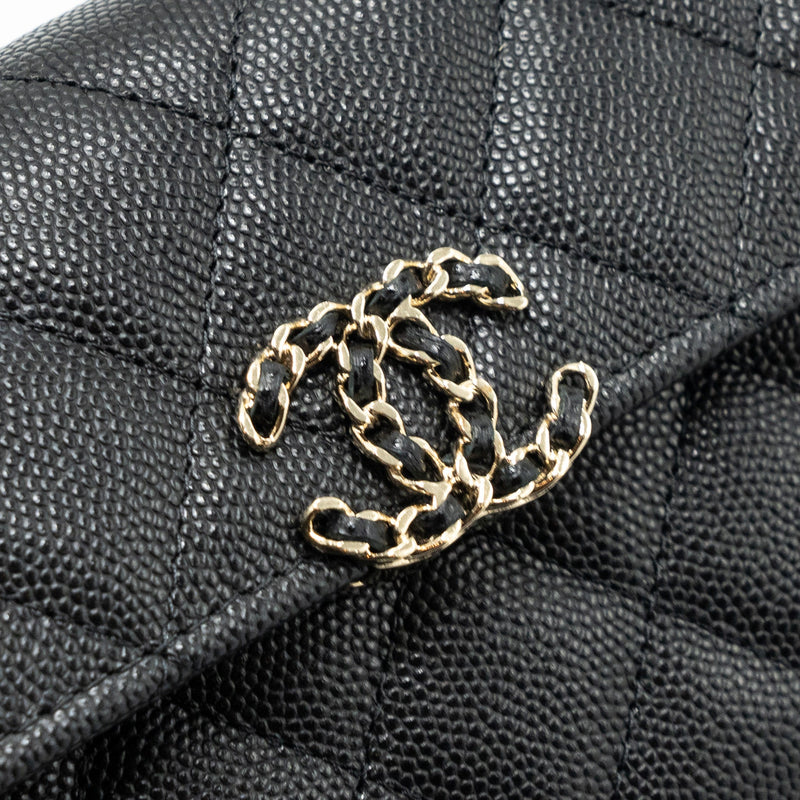 Chanel 23P Top Handle Mini Flap Bag Caviar Black LGHW (Microchip)