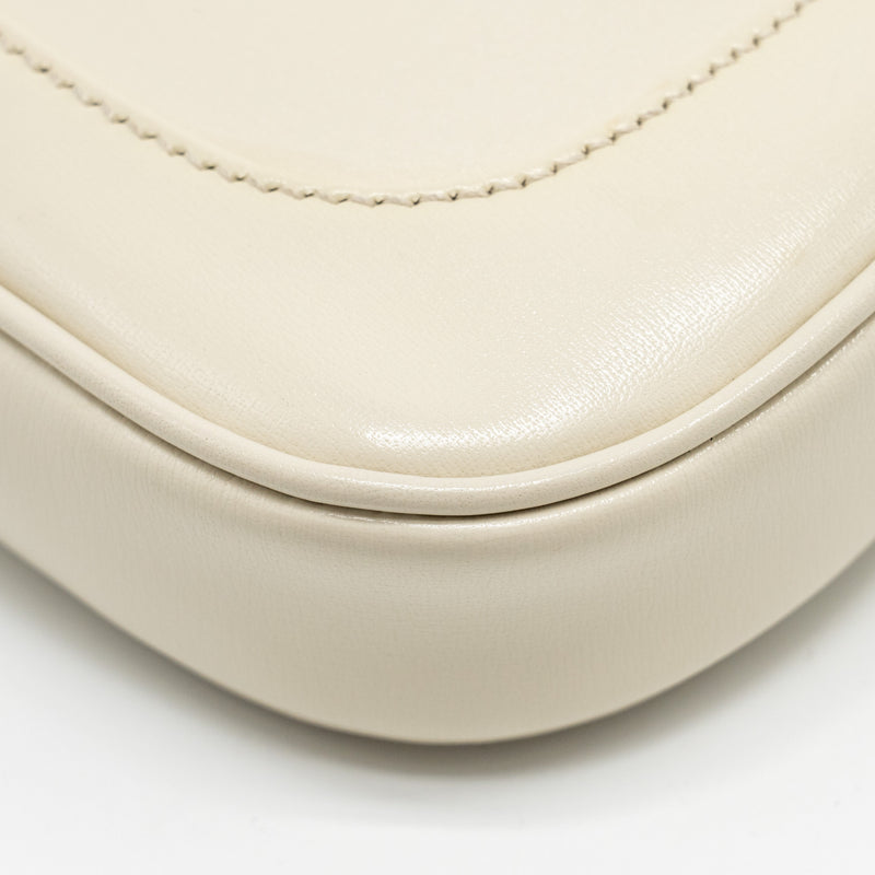 Gucci Jackie 1961 Mini Shoulder Bag Calfskin WHITE GHW