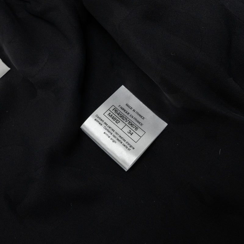 Chanel Size 34 20A Tweed Jacket Wool/Polyamide White/Black