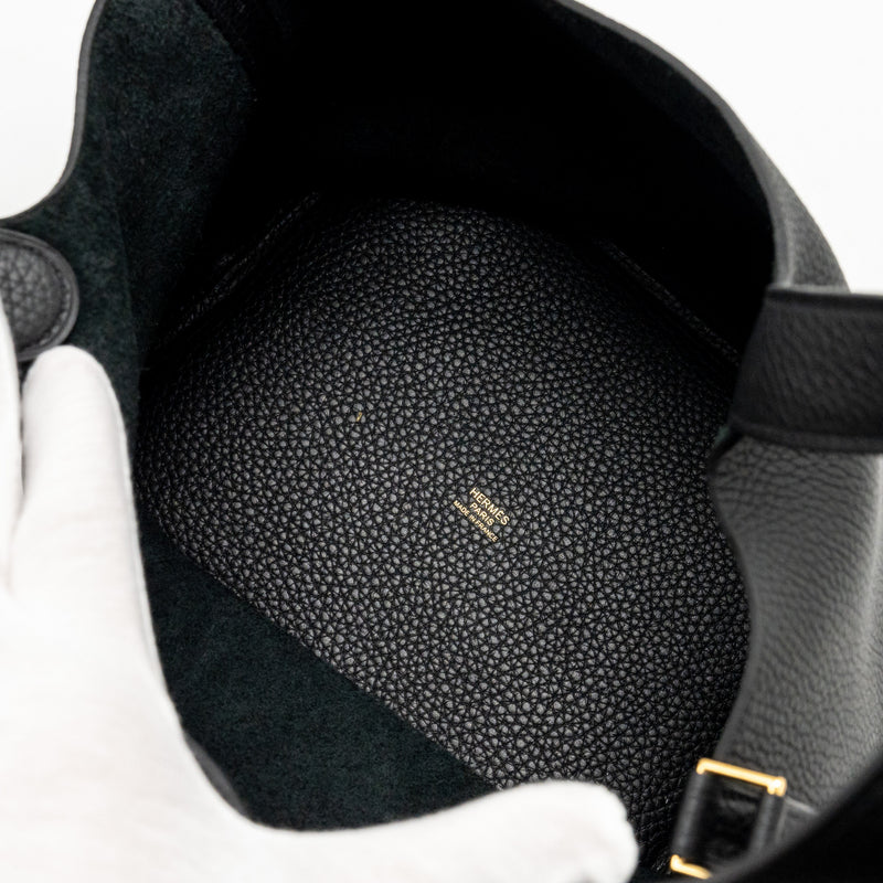 Hermes Picotin 22 Lock Bag Clemence Black GHW Stamp D