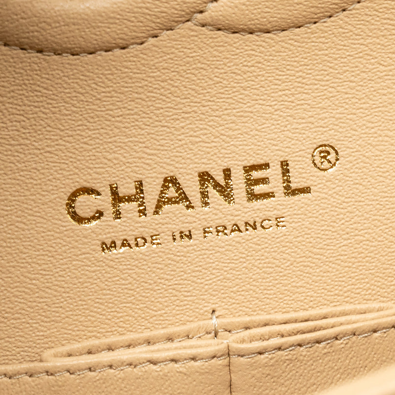 Chanel Medium Classic Double Flap Bag Caviar Beige LGHW (Microchip)