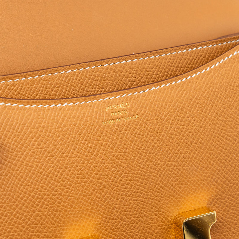 Hermes Mini Constance Epsom Gold GHW Stamp Y