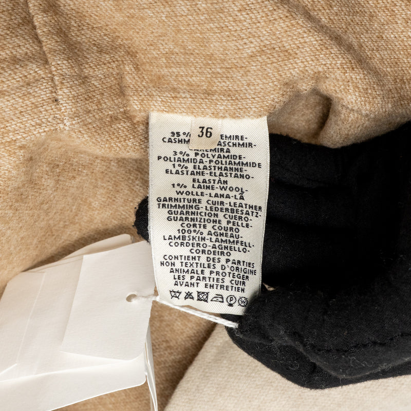 Hermes size 36 long cashmere coat beige