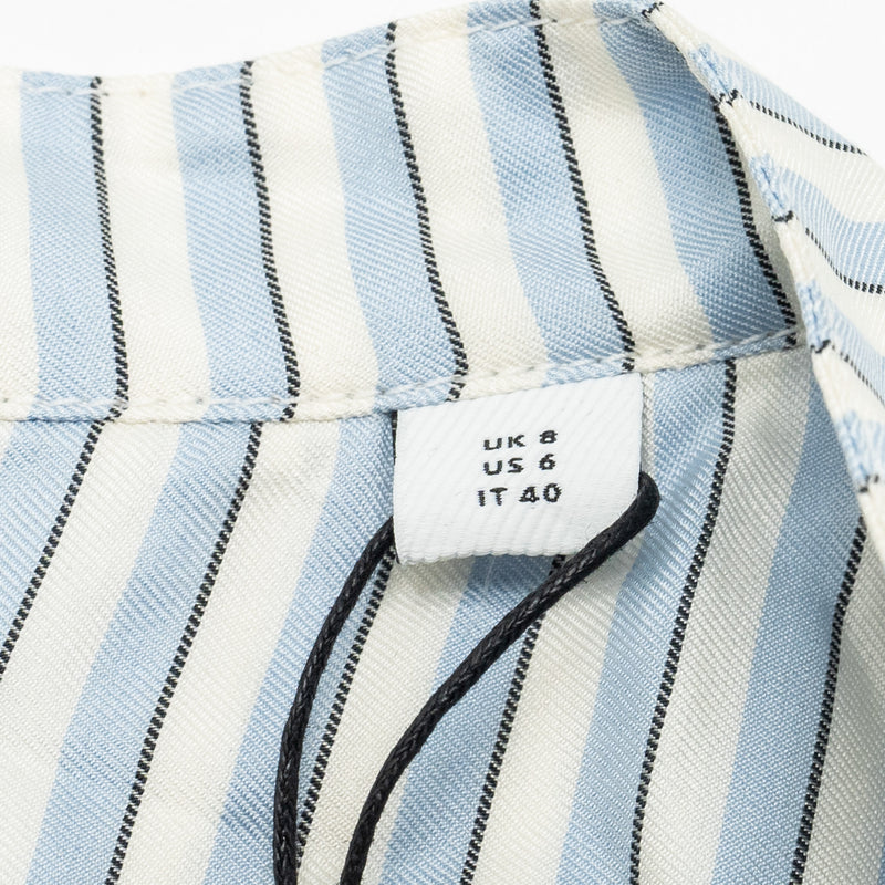 Burberry Size UK8 TB Logo Shirt Dress Silk Pale Blue