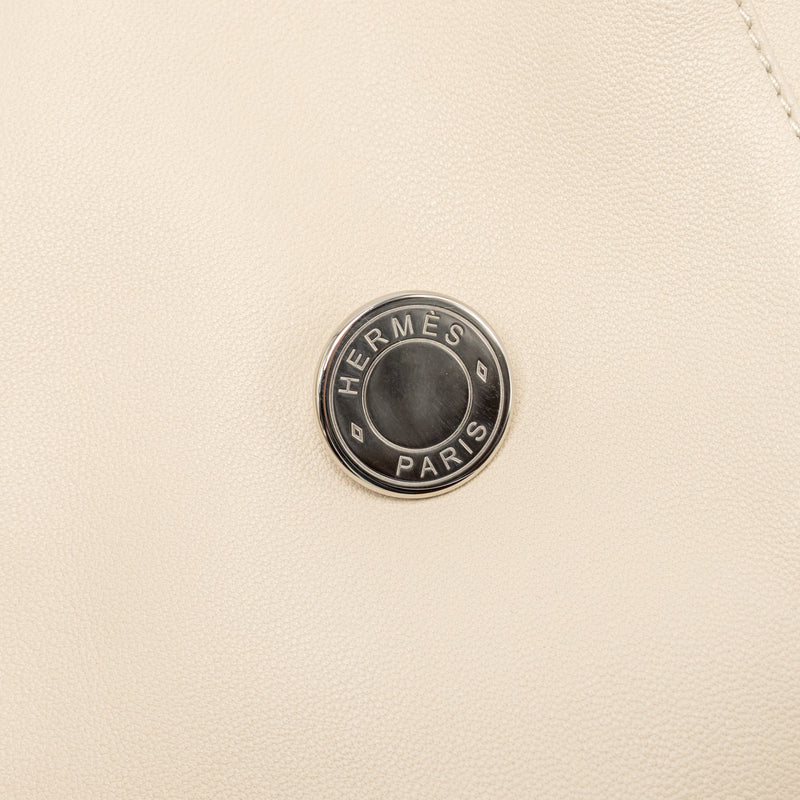 Hermes size 38 long lambskin vest beige