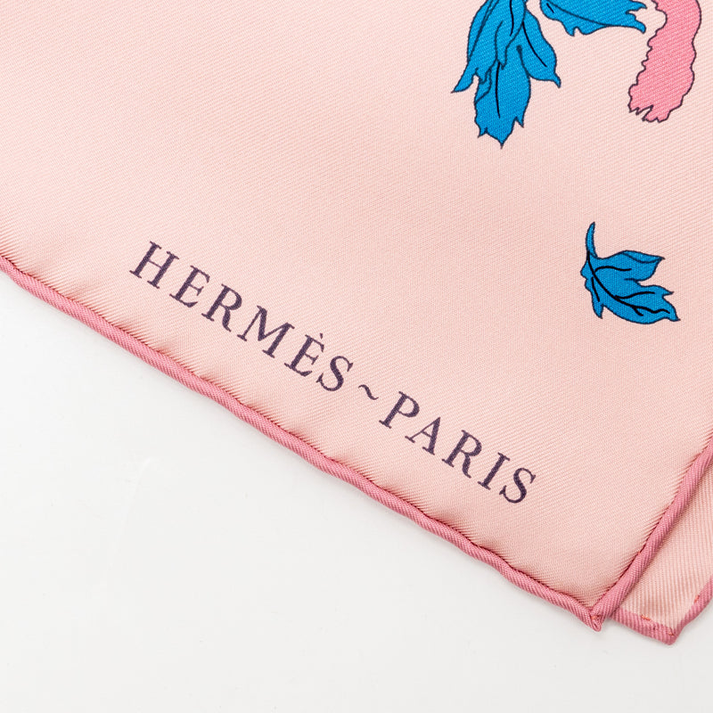 Hermes 90cm Silk Scarf Robe Legere EC/Rose Hortensia/Ble