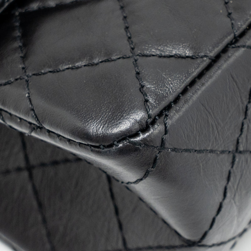 Chanel Small 2.55 Reissue Flap Bag Aged Calfskin Black SHW (Microchip)