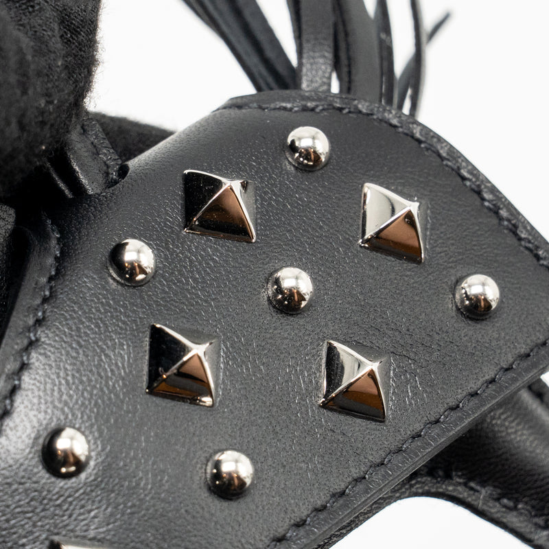 Hermes Rodeo Robeo Rock PM Bag Charm Lambskin/Metallic Studs Black SHW Stamp K