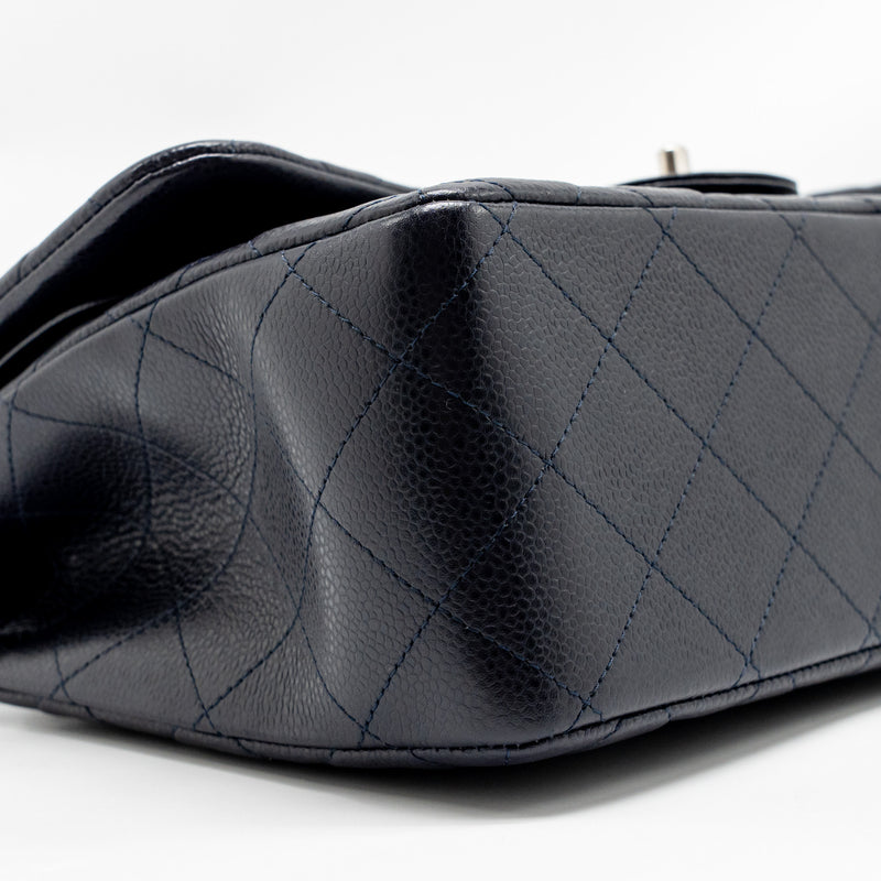 Chanel Jumbo Classic Double Flap Bag Caviar Dark Blue SHW
