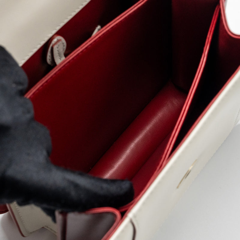 Bvlgari top handle serpenti bag calfskin white / red LGHW